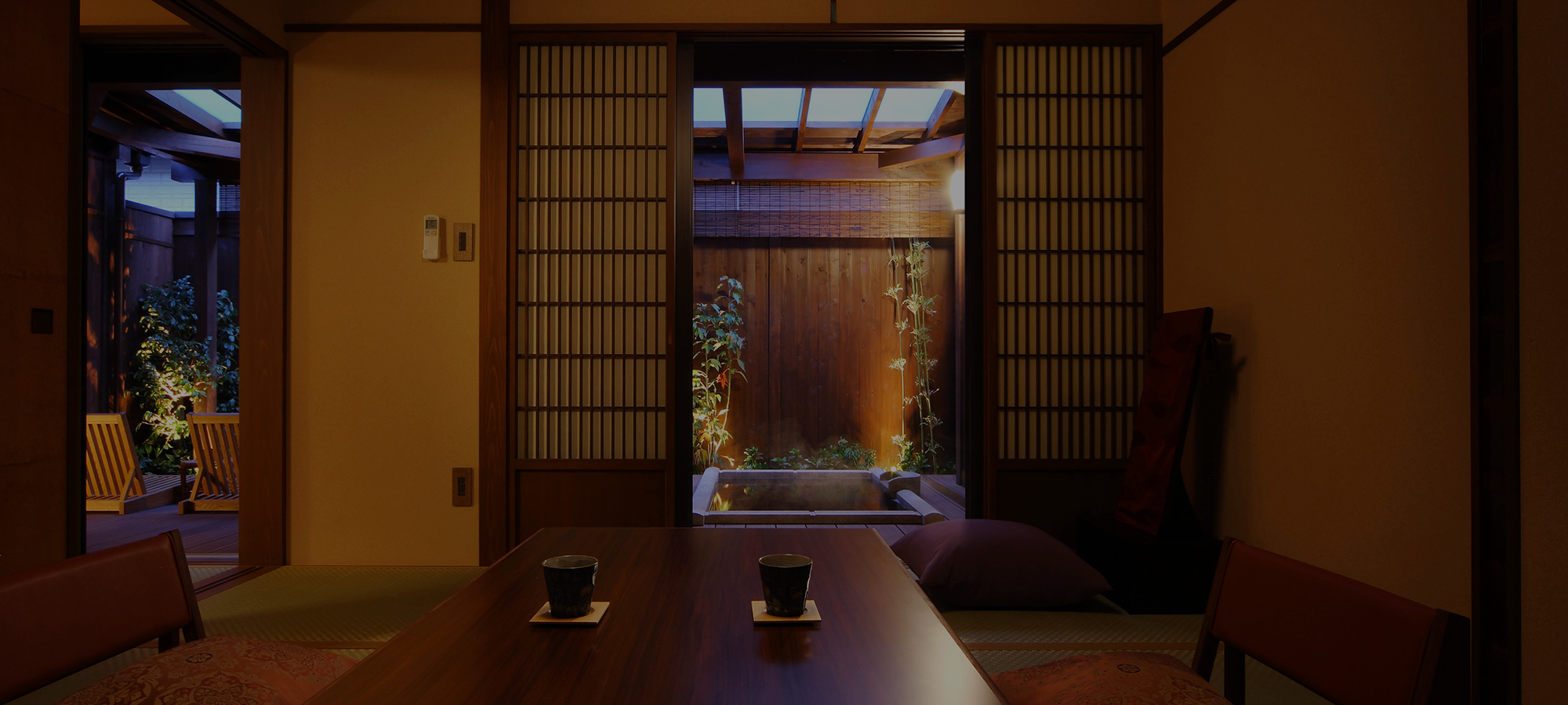Guest room with private open-air bath